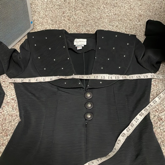 Vintage 80s/90s Joseph ribkoff stirrup pant jumpsuit with studded collar - Picture 6 of 11